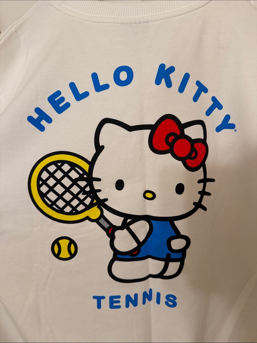 Hello Kitty White Sweatshirt with Tennis Graphic in Yellow & Red - Picture 5 of 5